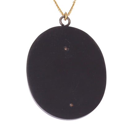 Victorian Vulcanite Cameo Pendant