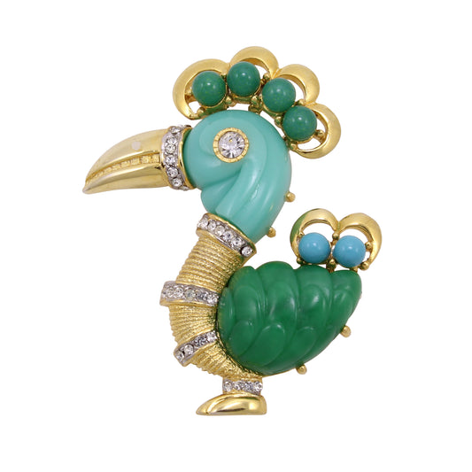 Hattie Carnegie Rhinestone Dodo Bird Pin Brooch Front