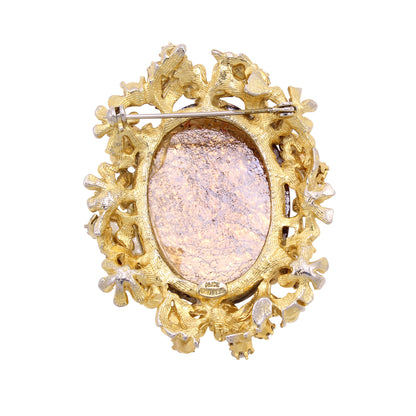 Alice Caviness Cats Eye Glass Large Pin Brooch Back