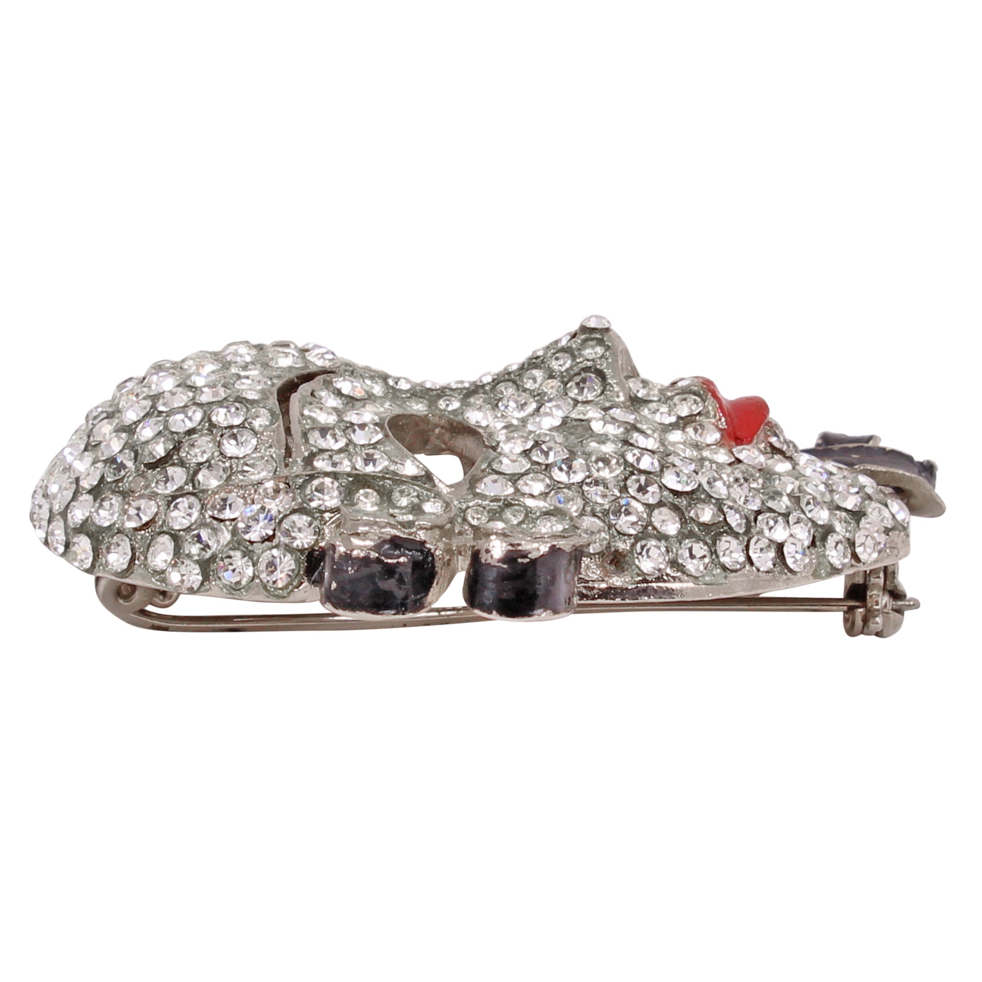 Ugo Correani Venetian Mask Rhinestone Pin/Brooch Side