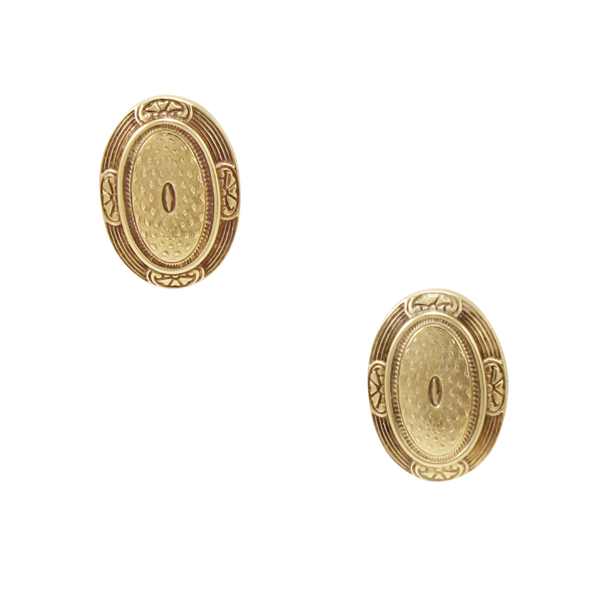 Art Deco 14k Gold Conversion Earrings Front