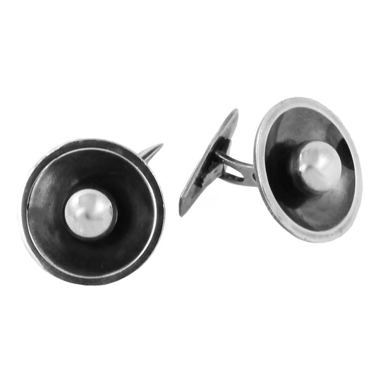 John Lauritzen Sterling Denmark Mid-Century Cufflinks Front