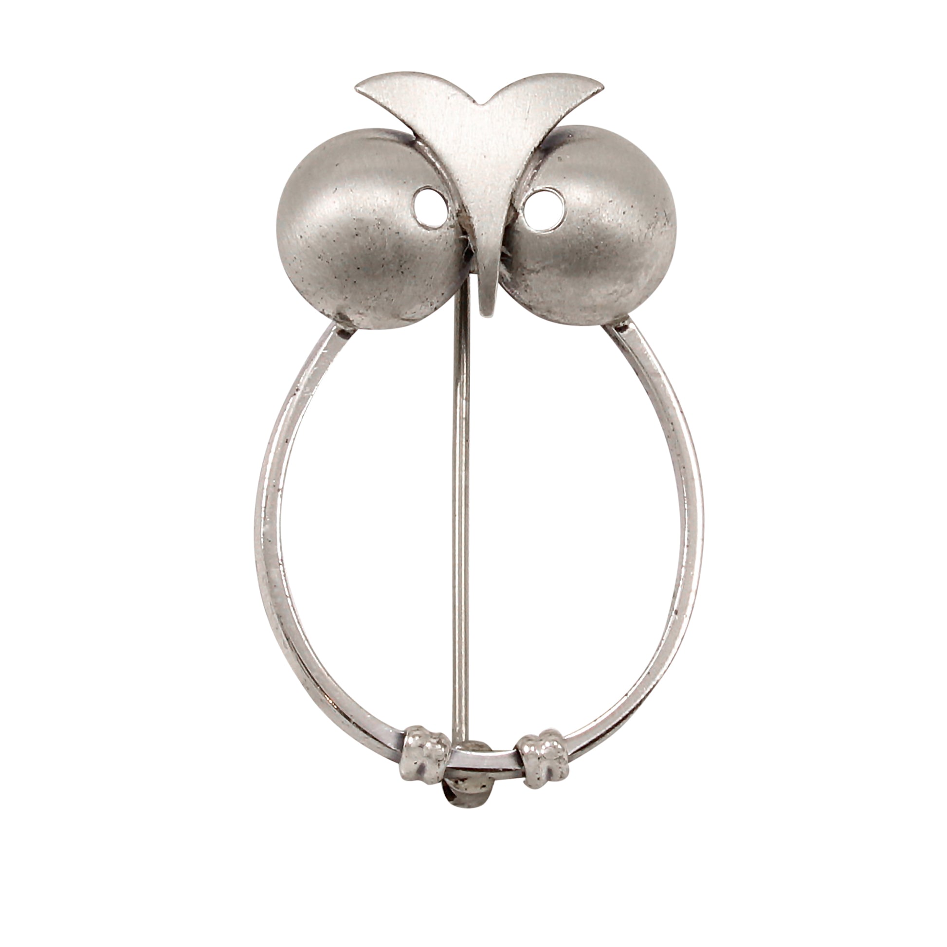 Danecraft Sterling Silver Vintage Owl Pin Front