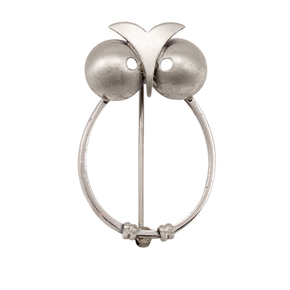 Danecraft Sterling Silver Vintage Owl Pin Front