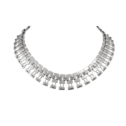 Art Deco Geometric Necklace Front