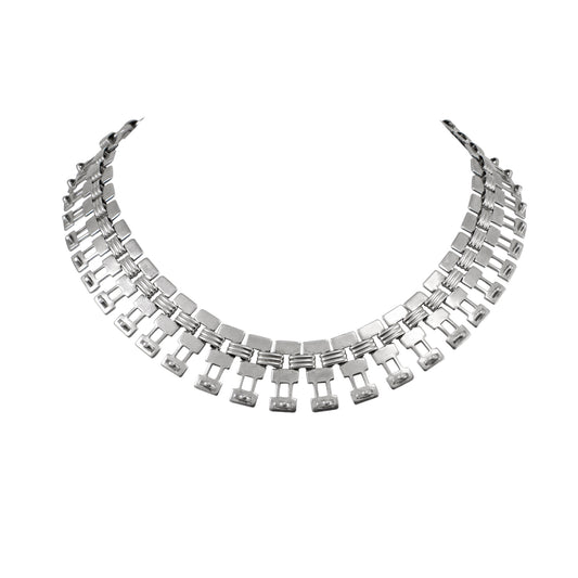 Art Deco Geometric Necklace Front