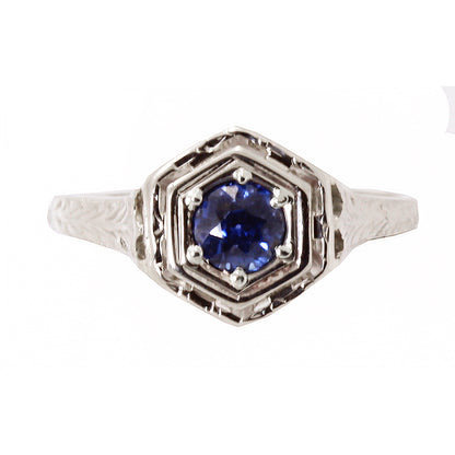 Art Deco Natural Sapphire 