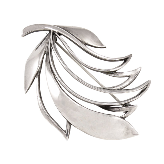 Denmark Sterling Leaf Pin Brooch