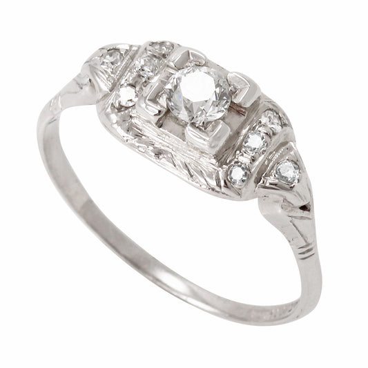 Vintage Platinum .37 cttw Diamond Ring