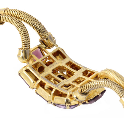 Vintage Christian Dior Amethyst Rhinestone Bracelet by Henkel & Grosse Back