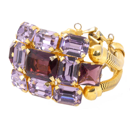 Vintage Christian Dior Amethyst Rhinestone Bracelet by Henkel & Grosse Side