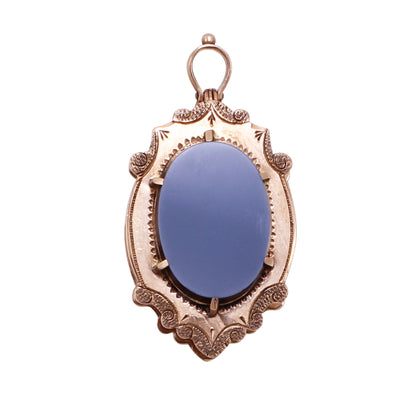 Victorian Double Sided 12k Gold Hardstone Locket Reverse
