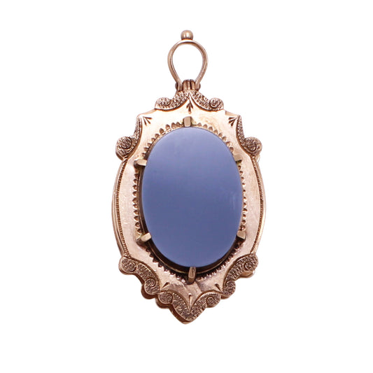 Victorian Double Sided 12k Gold Hardstone Locket Reverse