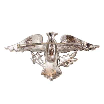 Vintage 1940s Enamel and Rhinestone Eagle Pin/Brooch