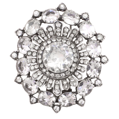 Eisenberg Original Sterling Rhinestone Fur Clip/Pin Front