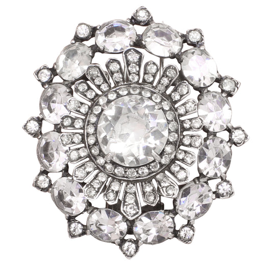 Eisenberg Original Sterling Rhinestone Fur Clip/Pin Front