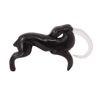 Ebony Wood and Lucite Impala/Gazelle Pin Front