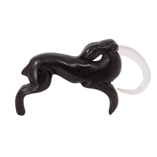 Ebony Wood and Lucite Impala/Gazelle Pin Front