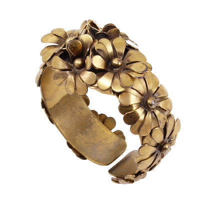 Vintage 1940s Floral Clamper Bracelet Side
