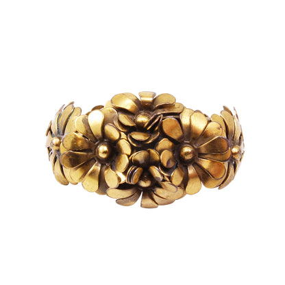 Vintage 1940s Floral Clamper Bracelet Front