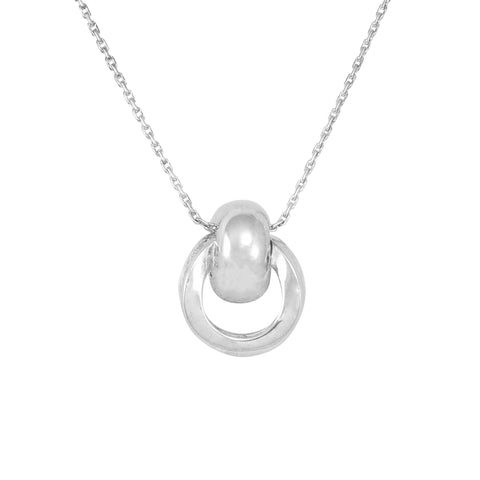 Henkel & Grosse Sterling Silver Modernist Pendant Necklace Front