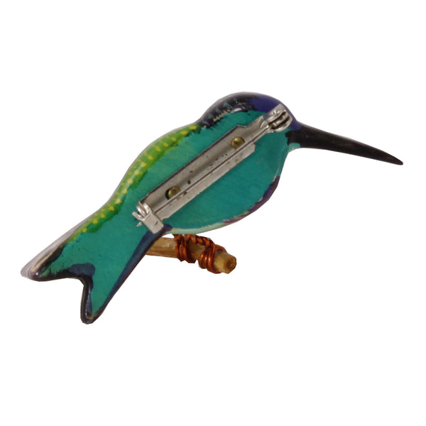  Takahashi Amethyst Throated Hummingbird Pin Back