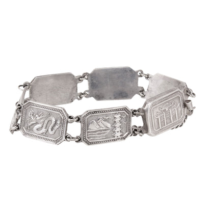 China Jadestore Sterling Panel Bracelet Pagoda