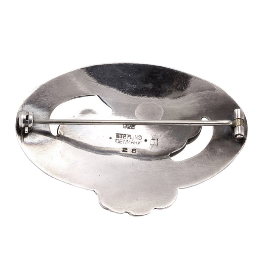 Georg Jensen Sterling Flower Pin Brooch Back