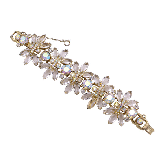 Juliana Glamorous Clear and Aurora Borealis Bracelet Front