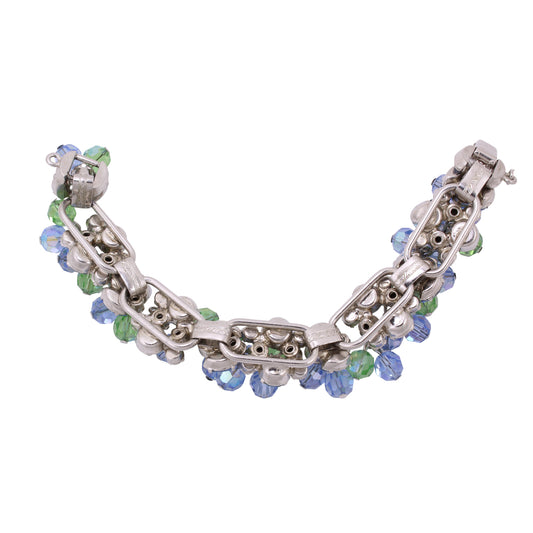 Juliana Sea of Blue and Green Bead and Rhinestone Bracelet Back