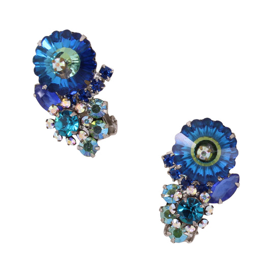 Juliana Sapphire Margarita Rhinestone Earrings Front