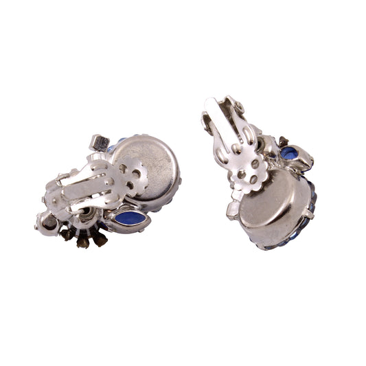 Juliana Sapphire Margarita Rhinestone Earrings Back