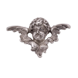Art Nouveau William Kerr Sterling Winged Cherub Watch Pin/Brooch Front