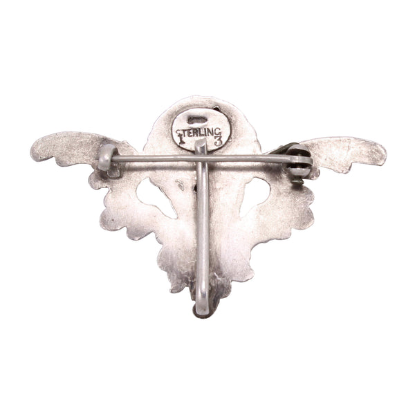 Art Nouveau William Kerr Sterling Winged Cherub Watch Pin/Brooch Back