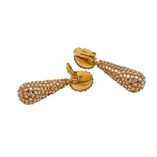 Richard Kerr Golden Rhinestone Earrings Back