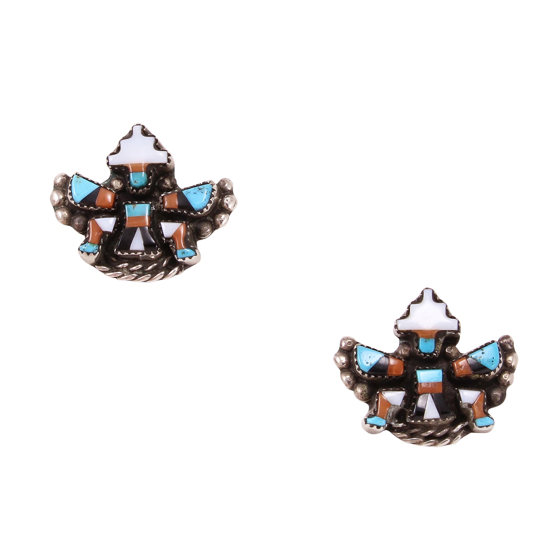 Zuni Knifewing Dancer Sterling Earrings