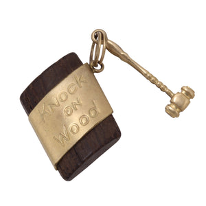 Vintage Gold Filled Knock on Wood Charm Front