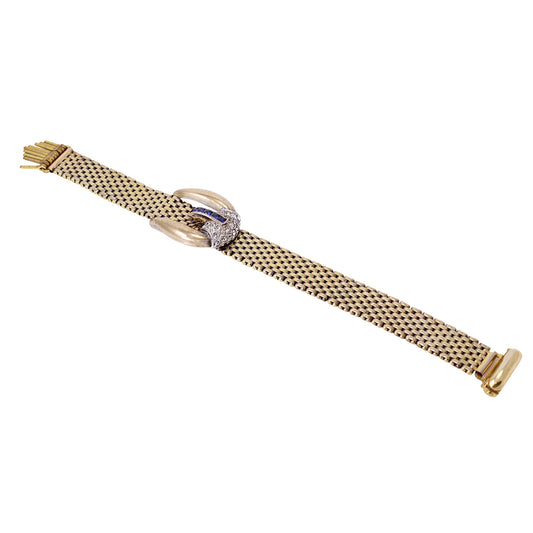 Kreisler Sapphire Rhinestone Buckle Bracelet