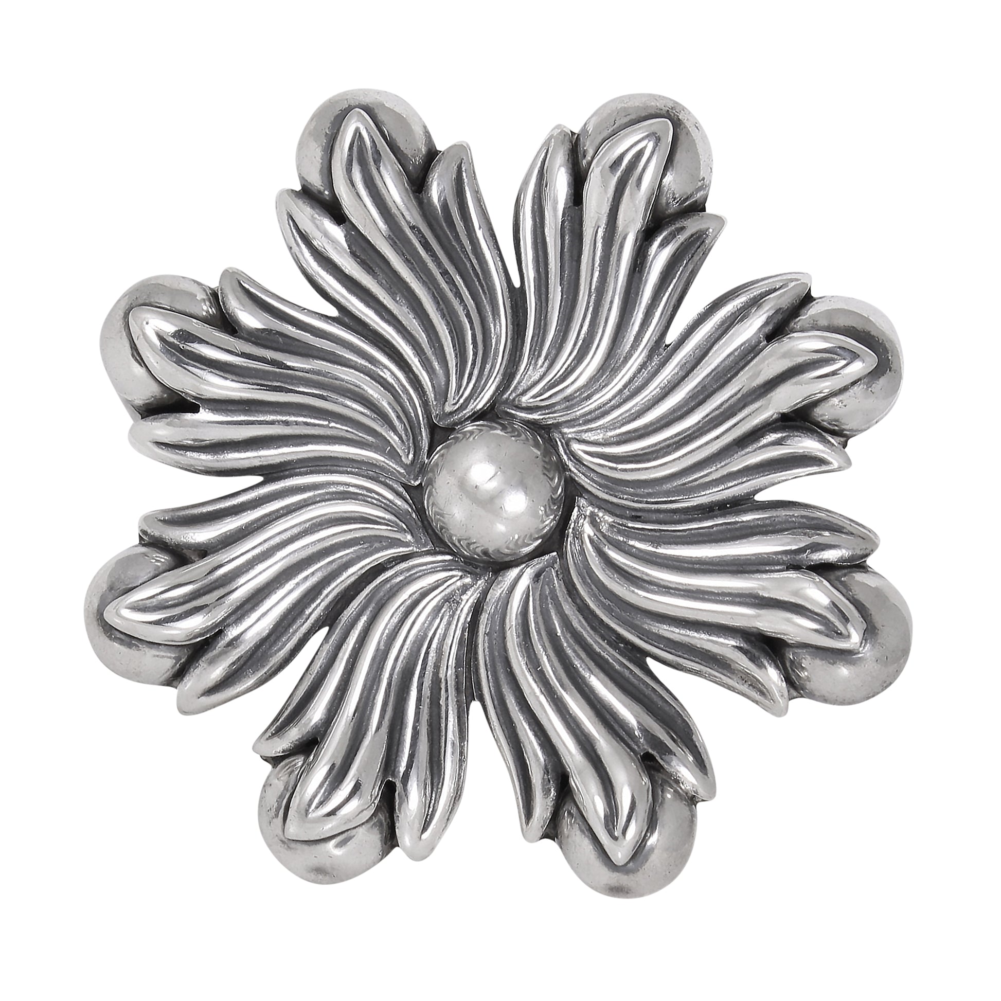 Los Castillo, Taxco Mexico Sterling Silver Foliate and Flower Bud Pin