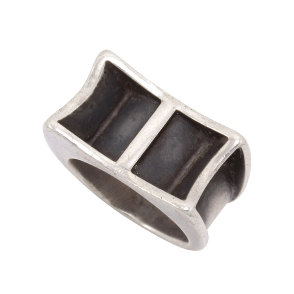 Mid-Century Modern Sterling Ring Front