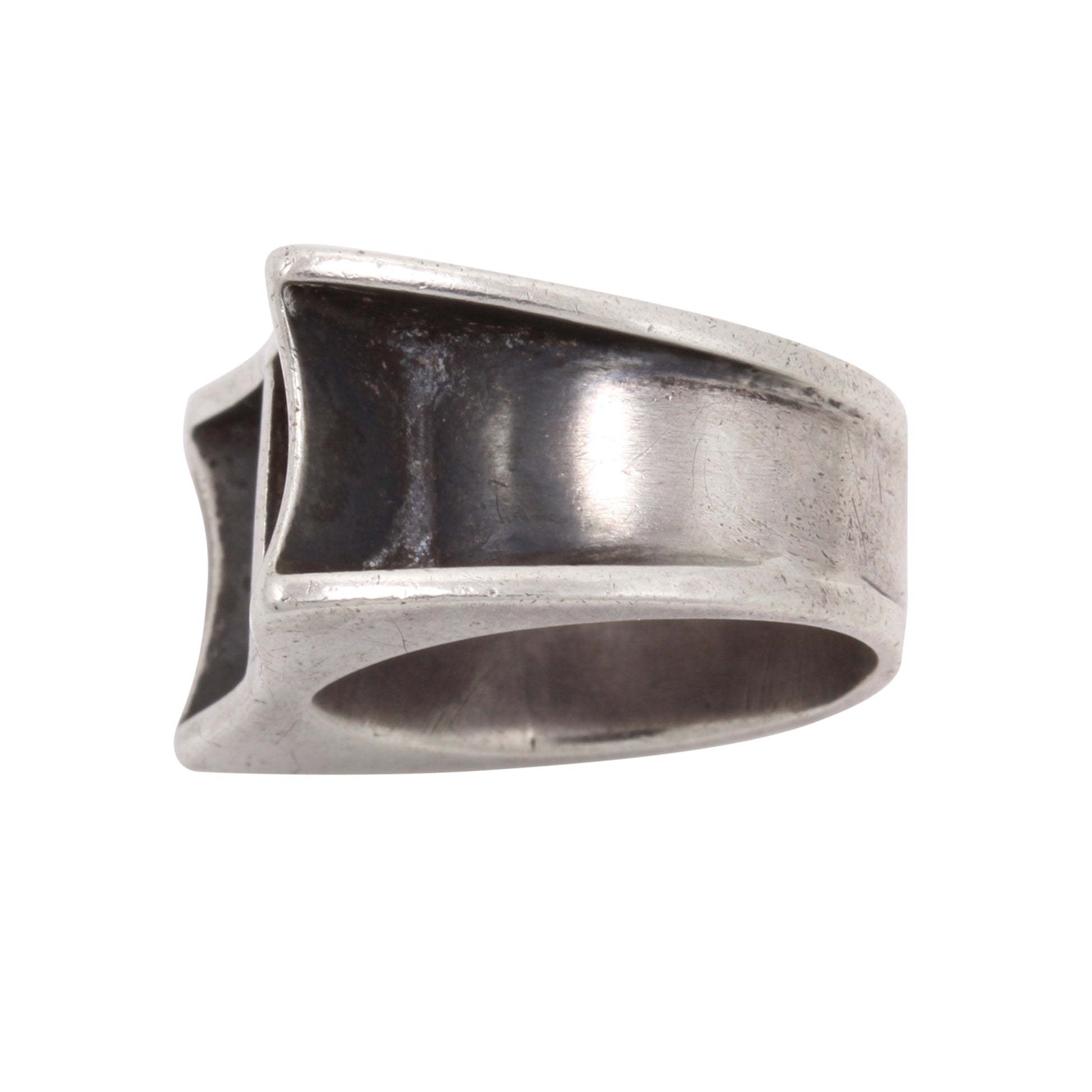 Mid-Century Modern Sterling Ring Side