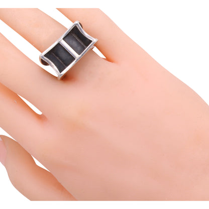 Mid-Century Modern Sterling Ring Worn