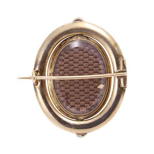 Victorian 14k Yellow Gold Double Sided Swivel Locket Pin