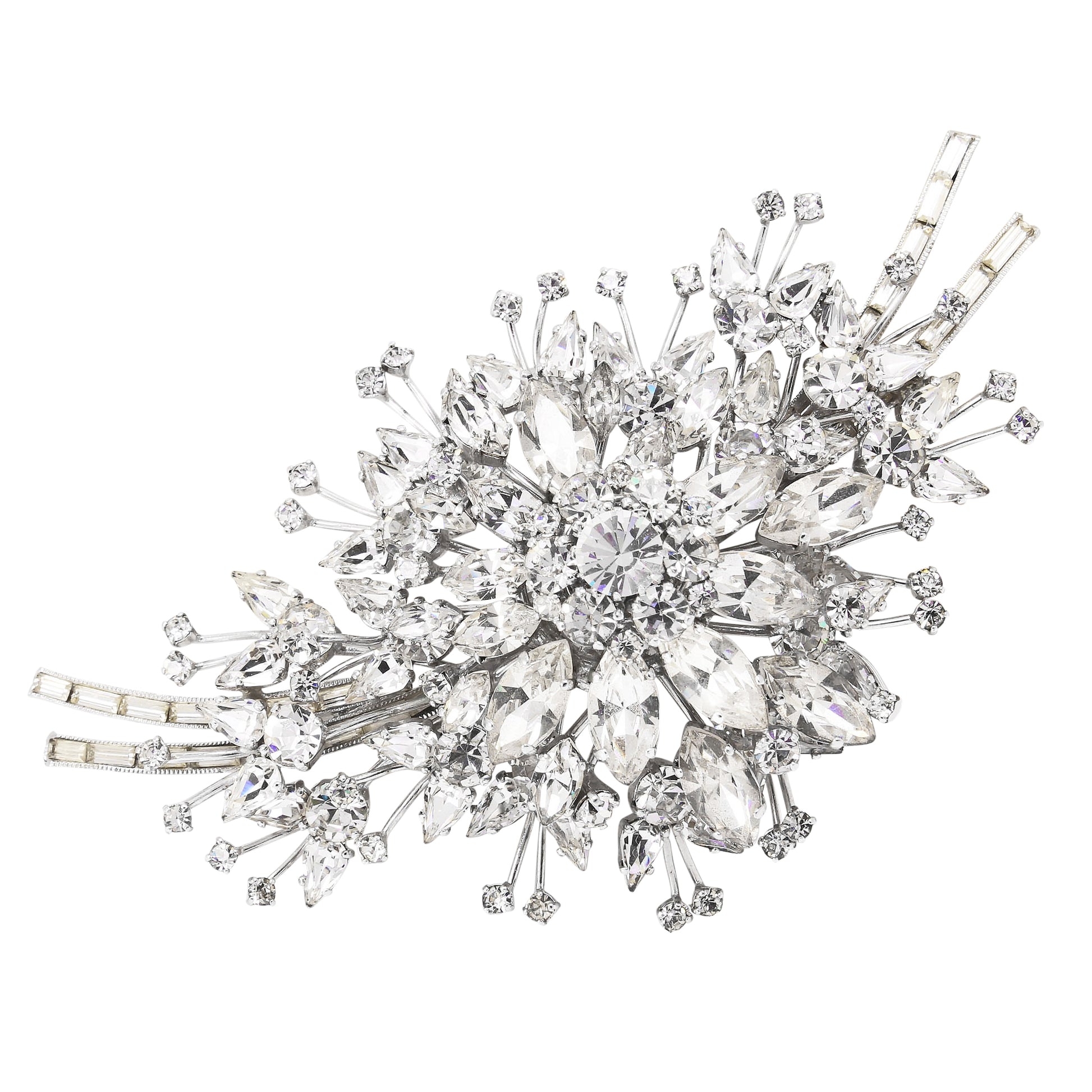 Massively Gorgeous Rhinestone Brooch, Max Muller Front