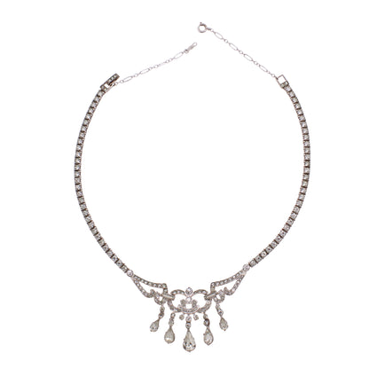 Sterling Rhinestone Necklace by Otis Front