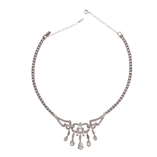 Sterling Rhinestone Necklace by Otis Front