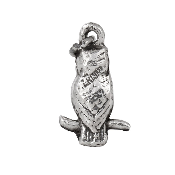 Vintage Sterling Owl Charm Pendant Back