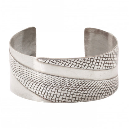 Sterling Silver Patterned Cuff Bracelet Full