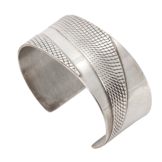 Sterling Silver Patterned Cuff Bracelet