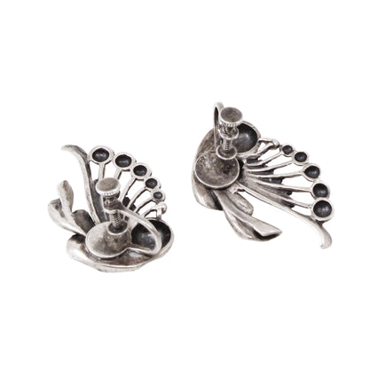 Unique Vintage Sterling Silver Earrings Back